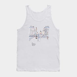 Paris in the winter morning, France Tank Top